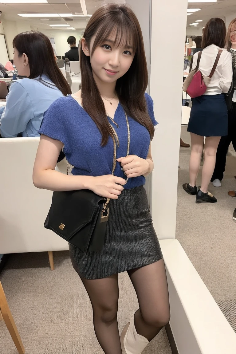 ( happy expression:1.26)、 RAW photo、(((The ultimate full-body beautiful photo)))、(( GROWING SKIN))、1 person、  Beautiful 28 Year Old Woman from Prague、Bright expression、(( brown hair))、Wear a shirt、 skirt、( pantyhose)、(Up skirt)、、(( very detailedな))、( Perfectly Detailed Face)、( beautiful hands)、 image like the picture、最 High Quality 、 very detailedな、 film light 、 intricate details、 high definition 、 very detailed))、 detailed background、8 times、 dslr camera、Soft light、 High Quality 、 Film Grain 、 Fujifilm XT3 、 shallow depth of field、natural Soft light、Kamimei、背景はAt the officeす　　At the office　　In large numbers　 bunny girl、( panty line:1.3)