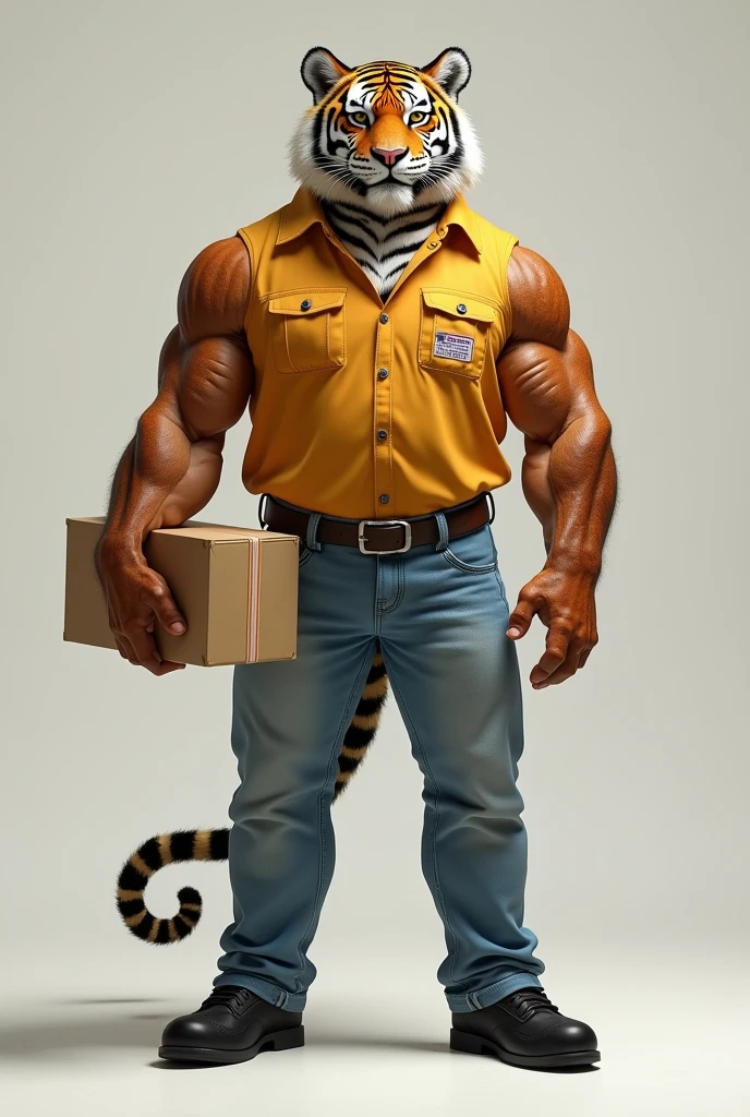 I need a picture of cat in the shape of man the face of man show a beautiful cat pictures with bright eyes and the cat man wera a wight short and blue paint. The cat man is a strong body and wear a black cap cover the ear of cat man Now Make A bag Cut Picture He is Laughing Now Make A Tow Strong Cat He His Fighting