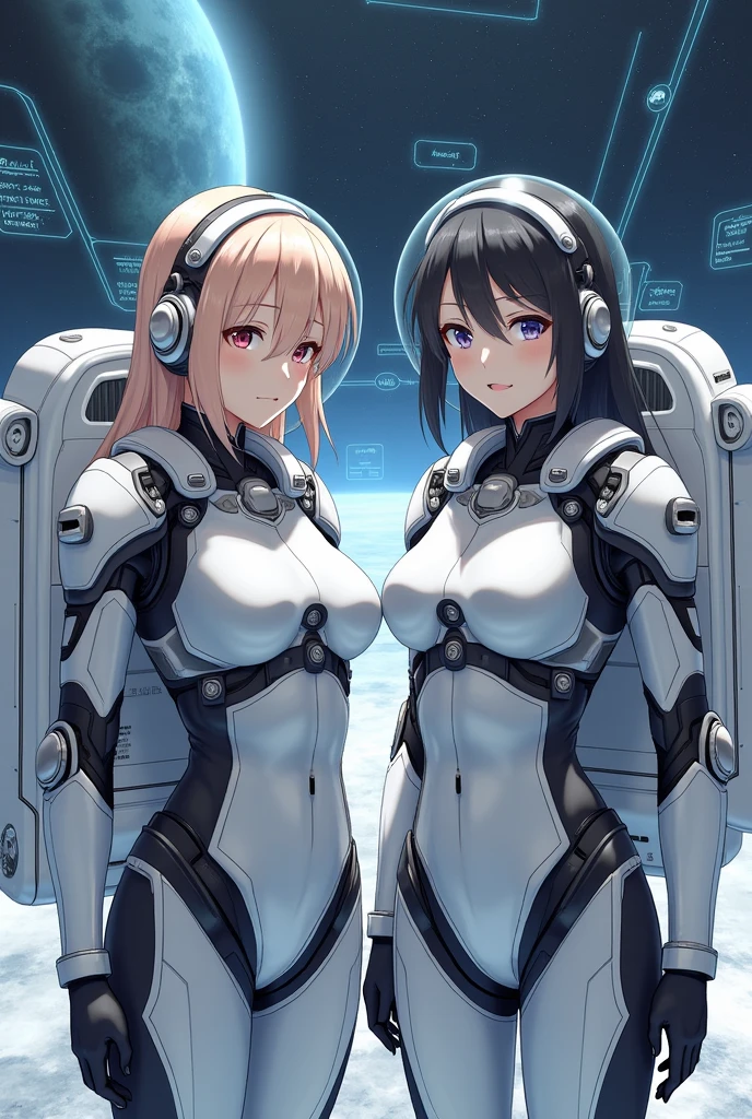 realistic and intricate perfect beauty face, cleavage cutout, big boobs to the waist (((slim beauty shape))), ((in realistic sci-fi plugsuit outfit in neon-lit)), masterpiece, 4k, UHD