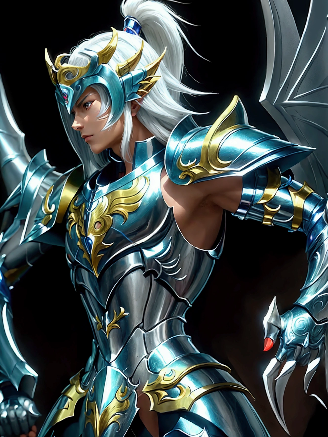 Dragon knight, Saint Seiya, hyper realistic 