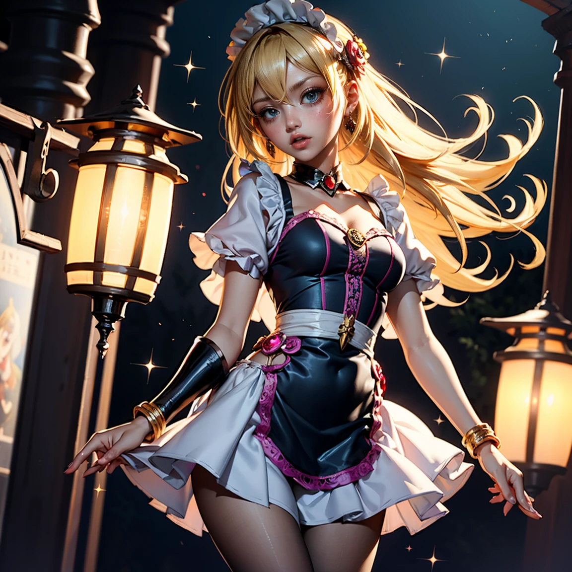 barbara_genshin, A young girl in (fishnet stockings) and bunny ears, bunny girl, ultrarealistic sweet bunny girl, pop up parade figure, seductive anime girl, bunny, anime figure, anime figurine, with long floppy rabbit ears, ((small lively breasts, feminine, small heads)), tits out, long hair fluttering, antique beauty, ((petite slender body:1.8)), detailed eyes, masterpiece, beautiful light up, perfect lighting, ultra-detailliert, ultra quality, HD, Nikon, realism, naughty pose, perfecteyes eyes, glamour shot, model, facial recognition, (nsfw:0.8), see-through, real skin texture, dynamic_facial_expression