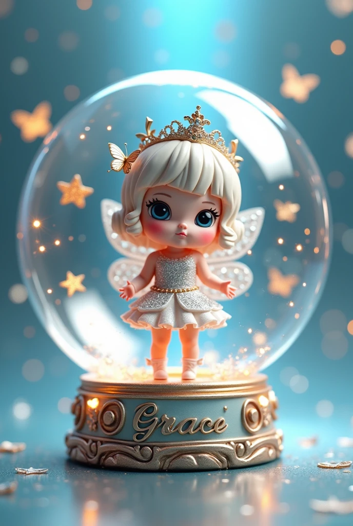 An adorable cute girl made of crystal ball with low poly eye highly detailed intricate concept art trend artstation 8k