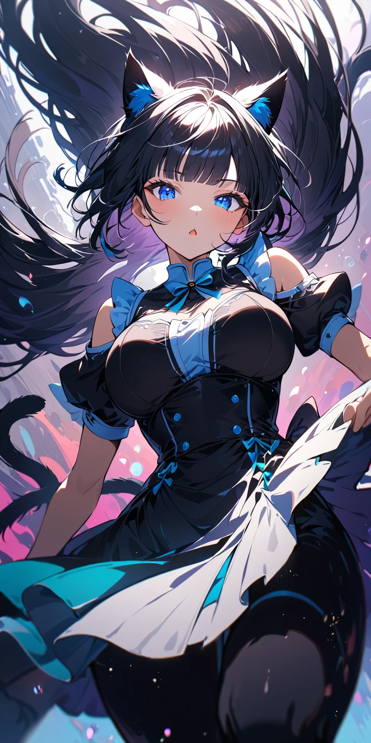 Physicist: Octavia is tall and imposing, with black hair that cascades down her back. Your gray eyes are piercing, always watching everything around.
badass clothing: She wears a black velvet dress, adorned with pearls and raven feathers. A silver mask covers half the face, leaving only the eyes showing.
Anatomi: her shoulders are broad, and your hands are strong. She has a discreet tattoo on her right wrist, a chimeric symbol representing duality.