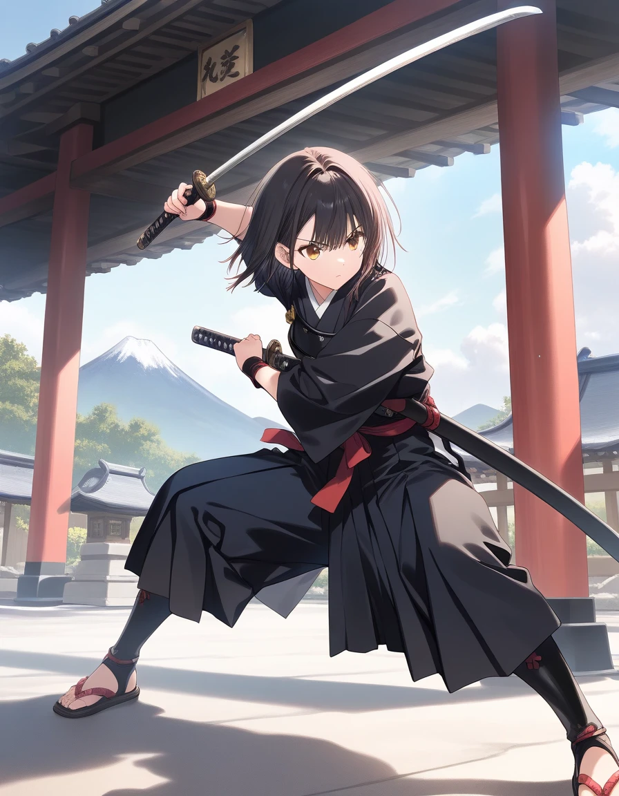 1girl, samurai, katana, fighting pose, battoujutsu stance, outdoors,wind, fantasy, game CG, break,((artist:mitsumi_misato)),(artist:fujiyama),(artist:suzumori),(masterpiece), (best quality), (ultra-detailed), very aesthetic, newest, beauty illustration,super detailed skin, (masterpiece), (best quality), (ultra-detailed), very aesthetic lighting,newest ,hi res,absurd_res,2023,shaded,digital media (artwork), realistic lighting, 4k, 8k, 