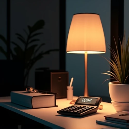 Make a modification to this image ,  instead of the laptop place a calculator 