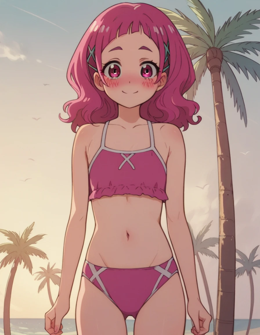 UruRan, sonriente, posando tierno, bikini