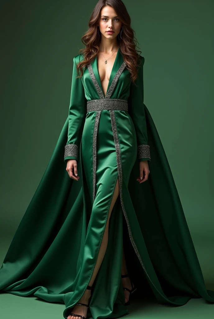 a woman in the red silk gown, tied with satin, tied tightfull body,wear hijab, half neked,mermaid tight long gown, flowy dramatic long gown, double long satin train ( 4 meter long ),satin sheet,wear high heels, satin veil, big satin fabric,masterpice, 4k resolution, ultra-realistic, highly detail.