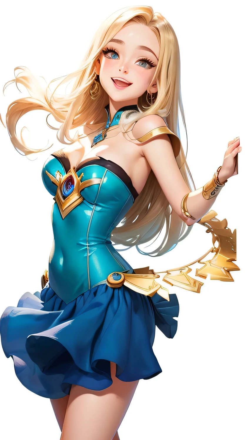 (Masterpiece:0.7), The best quality, illustration, 1niña Dark Magician Gils, Short skirt, shirt, Footwear, stars, space, The best quality, high resolution, extremely detailed, detailed background, perfect lighting, (showy, bright color:1.4), blond hair, sky, SMILE, dynamic pose, beautiful pose, (Alone), (floating color ink:1.15), (Floating blonde blades:1.25), (vortex magic:1.1), (relaxed, cake:1.2), (beautiful detailed shine:1.0), (slime body:1.2), (gloomy expression:1.0), (Open mouth:1.0), (shadow), (blond hair:1.4), (broad:1.0), (from the rear:1.3), (demonic halo:1.3), (Bowing head:1.0), (dynamic pose:1.1), (blue collar shirt:0.7), (Puffy dress), (blue pupils:1.4), diagonal stripe, straight hair, blond hair, (floating cable:1.0), (winter:1.4), (inside, inside de la habitación:1.1), (((tiara, witch has))), (Standing on one leg:1.1), (shiny skin:1.1), (Upper part of the body:1.25), latex clothing, Goddess Body. Sensual and innocent pose