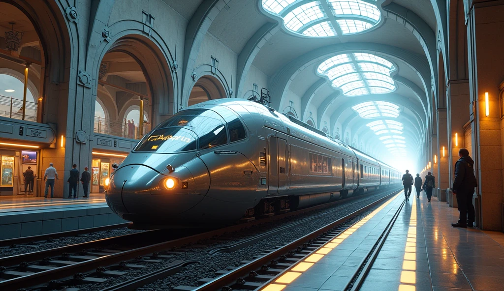 Time-Traveling Train at the station, science fiction