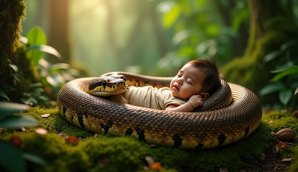 Baby krishna in a busket on basudeb head cover by 10 headed baskui snake's hood on head in jamuna