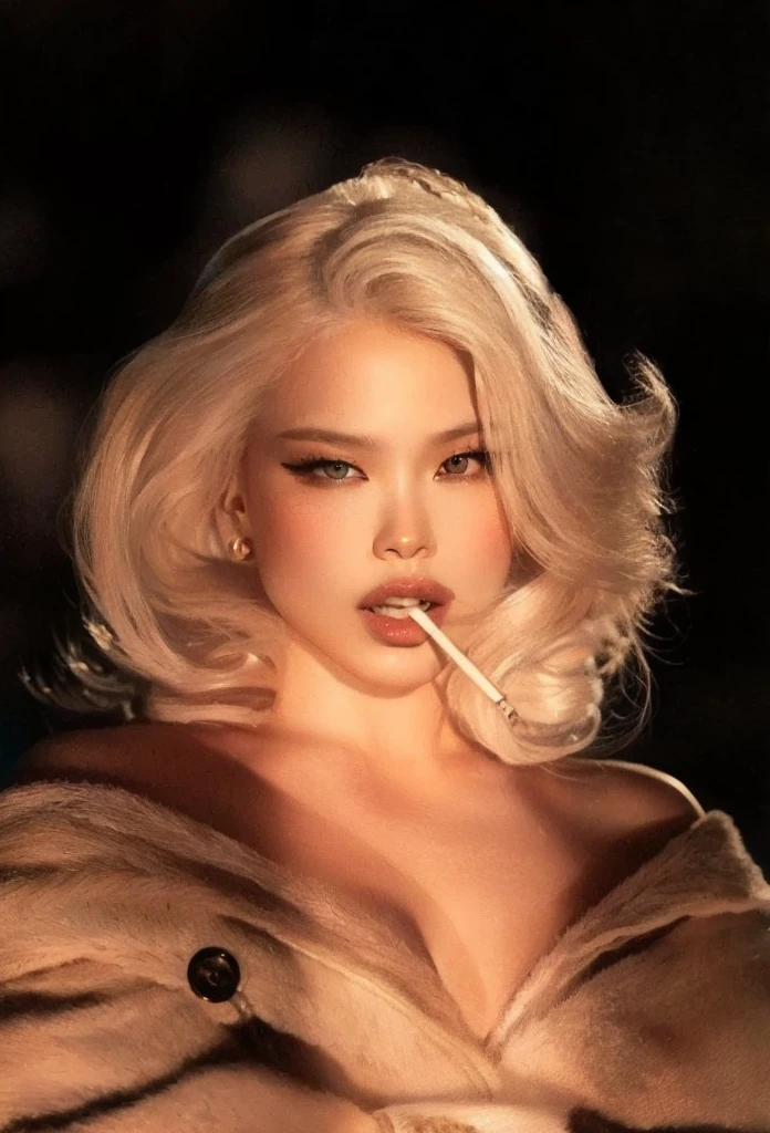 masterpiece, best quality, Marilyn Monroe, wearingblack bra, smoking a pipe, smoked, watercolor, monochrome, sepia, light and shade,