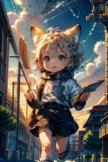 (​masterpiece:1.2),top-quality,​masterpiece,  high definition ,original, ,   Highly Detailed Wallpaper  ,  Perfect Little  ,( Baby Fox ,Chibi character,cute， Highly Detailed CG :1.2)、((A train that transcends time and space:1.5)),Running in the sky,car，
 (​masterpiece:1.2),top-quality,​masterpiece,  high definition ,original,   Highly Detailed Wallpaper  ,  Perfect Little  (car,From the space-time bubble, Highly Detailed CG :1.2)、Running in the sky,car，Near future，