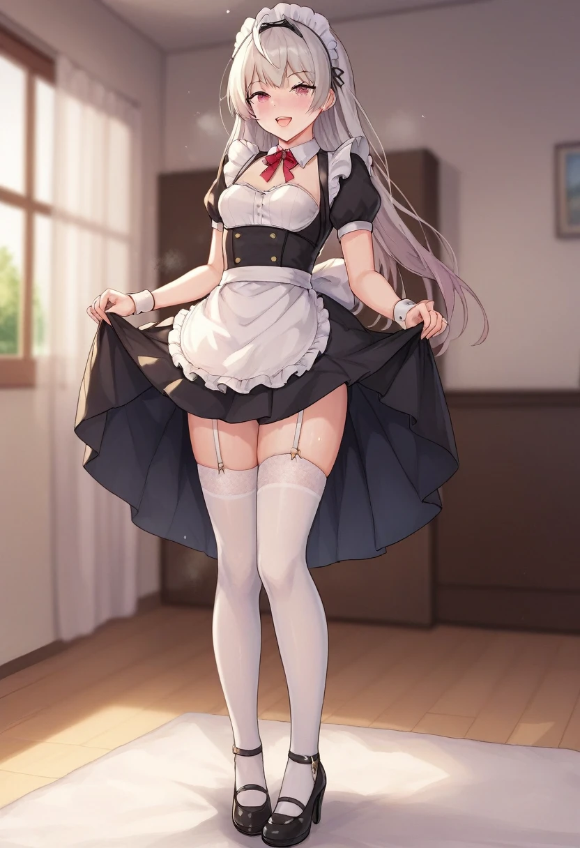 score_9, score_8_up, score_7_up, score_6_up, score_5_up, score_4_up,evaluation_explicit,source_anime, 
BREAK 
Full body image 
BREAK 
Only girls
BREAK 
Small breasts、Height:120cm 
BREAK
Long skirt,maid outfit,garter belt,White Stockings,White pants,
BREAK
Girl getting raped
BREAK
羞恥心、 has red cheeks 、恥ずかしい
BREAK 
A girl lifts her skirt to show her underwear