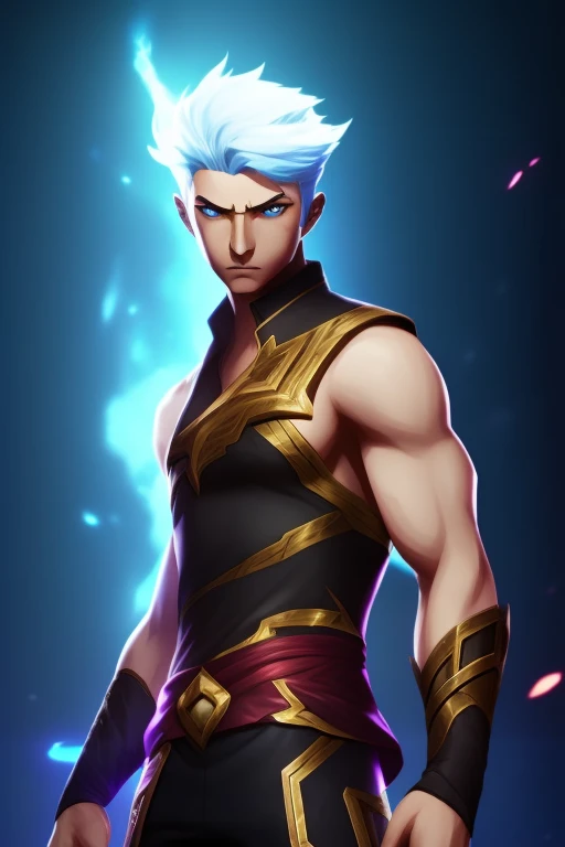  The blond guy with blue eyes,  Short Hair ,  Star wanderer, Arcane series style , League of Legends game, Arcane series