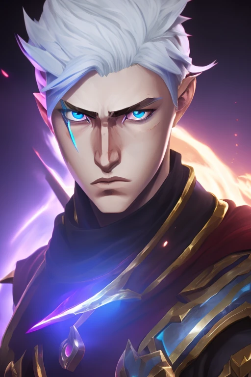  The blond guy with blue eyes,  Star wanderer, Arcane series style , League of Legends game, Arcane series, Kind, calm look,  highly detailed , deep color,  golden hair