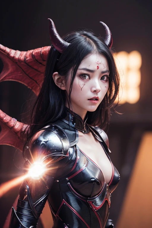(1 Mechanical Girl)、top-quality、masterpiece、超A high resolution、(Photorealsitic:1.4)、Raw photo、女の子1人、Fight mutants、glowy skin、(((1 Mechanical Girl)))、With a beautiful knife、(Blue Metal Bodysuit)、(Fight fiercely against aliens)、Fight fiercely、(beautiful forest background)、(Fighting Demonic Beasts)、(Small LED)、((super realistic details))、portlate、(Strong giant demon beast background),globalillumination、Shadow、octan render、8K、ultrasharp、Colossal tits、Raw skin is exposed in cleavage、metals、Details of complex ornaments、Japan details、highly intricate detail、Realistic light、(Mystical expression),CGSoation Trends、Red Eyes、radiant eyes、Facing the camera、neon details、(Mechanical limbs)、(blood vessels connected to tubes)、Mechanical vertebrae attached to the back、mechanical cervical attaching to neck、(Wires and cables connecting to the head)、Gundam、Small LED、,Mechanical thighs、Toostock、(Hands are also made of machines)、(Attack of the Monster Beasts)、(Wounded in a deadly battle)、
