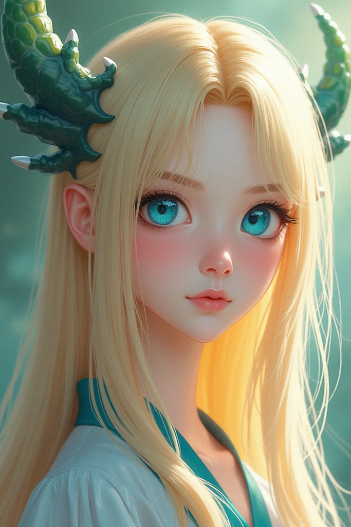 " human girl, 6 years blonde hair, beautiful hair, green eyes, simple pink dress, LOOKING AT DARK CLOUD, enchanted realm being invaded by darkness, slowly consumed."
