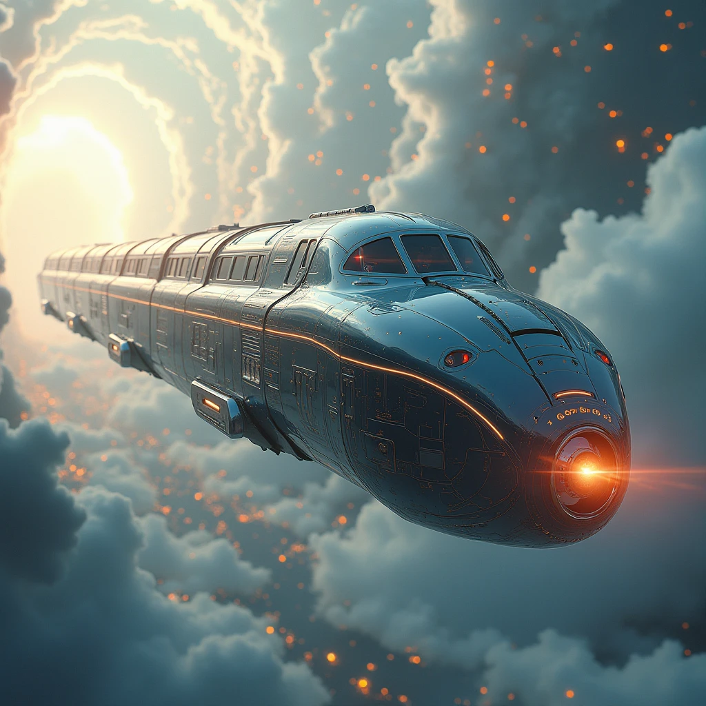 masterpiece,  best quality,  high definition , A train that transcends time and space