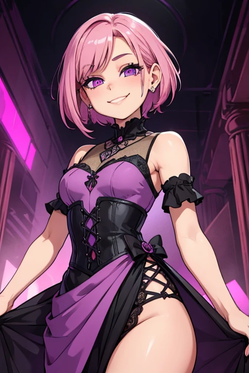 One Girl、Gazing at the audience、
Beautiful pink eyes、Short hair with black and pink inner、Mole under the eye、Plump and glossy lips、Heart-shaped chocolate、Idol、Her name is Rico、smile、ー、。。。。。。。。。。。。。。。。。。。。。。。。。。。。。。。。3D、Real、
Idol衣装、Pink fluffy top、Black fluffy mini skirt、Rabbit-inspired costume、、gem、Floral、Lace trim、On the glittering stage、
masterpiece、highest quality、8k、Detailed skin texture、Detailed cloth texture、Beautifully detailed face、Intricate details、Very detailed、
Ultra-high resolution、8k Ultra HD、Film Grain、Best Shadow、delicate、Gazing at the audience、front
