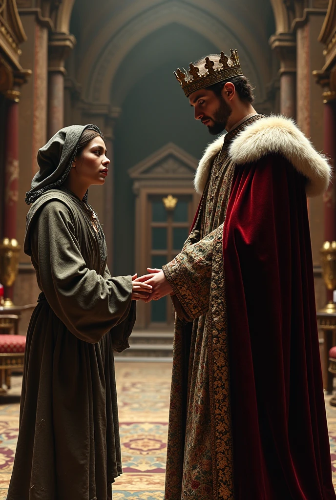 A man tells a woman "It&#39;s my fault" In Medieval style