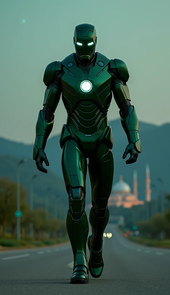 Iron Man wearing a Pakistani flag costume