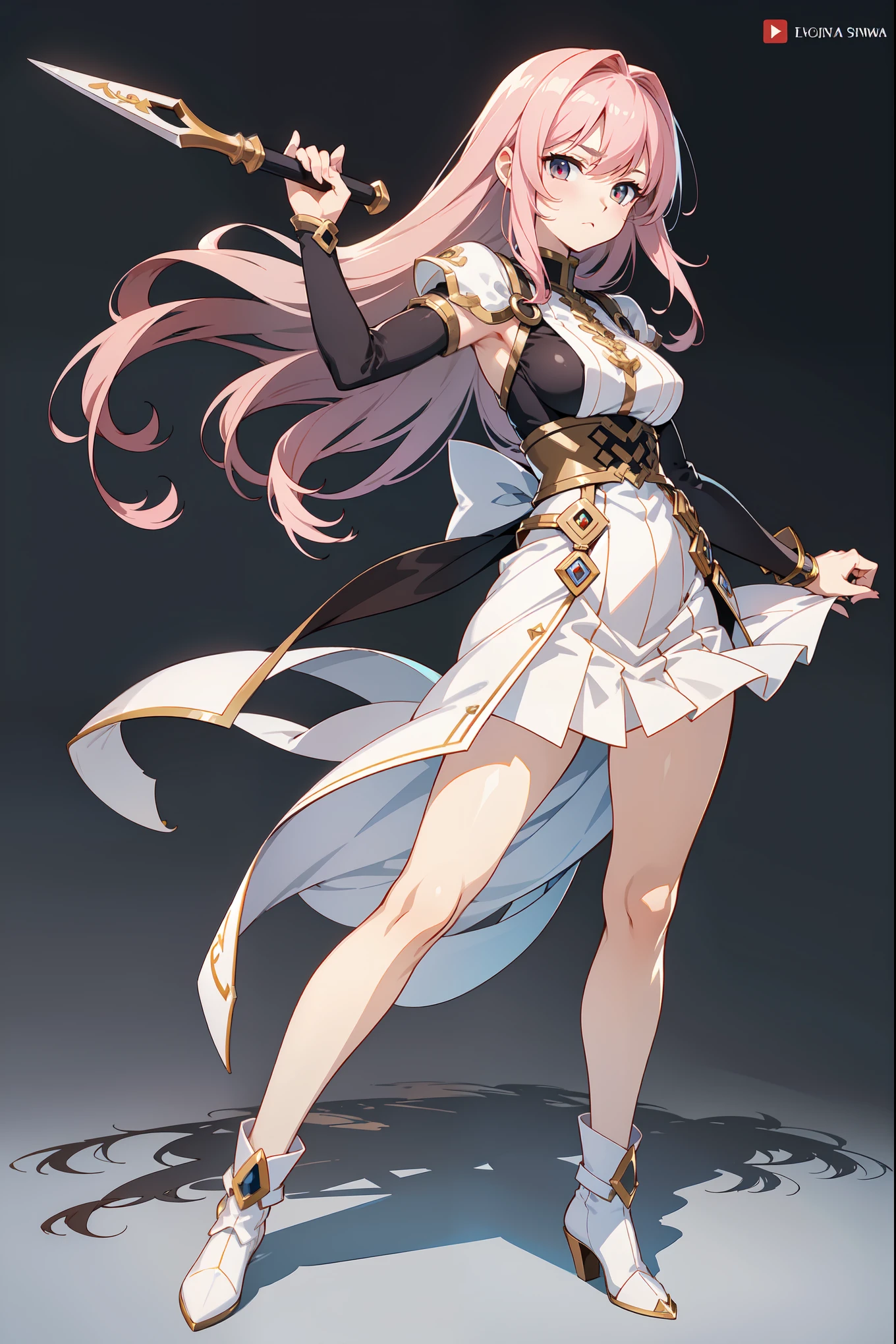 Image is a fullbody digital illustration of ragnarok online character, holding bow, epic pose. Thick outline. The background is plain white, emphasizing the character's vibrant design. Ensure no part of the character is cropped or cut off. Highly detailed, vibrant colors, and realistic proportions.