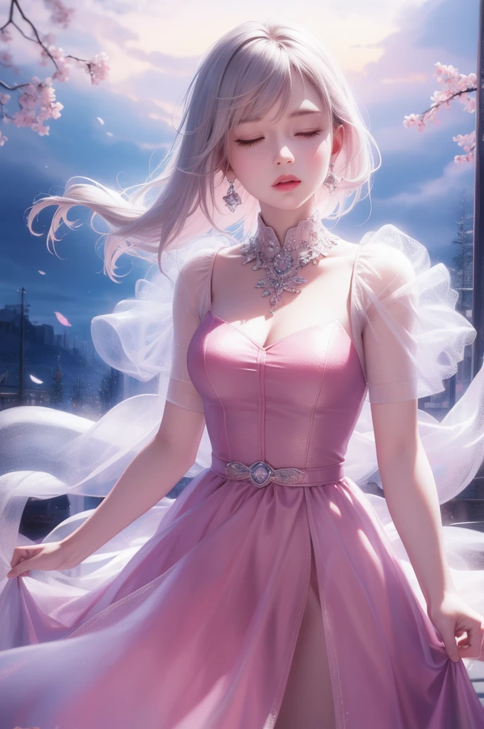 There is a naked girl, plum blossoms, palace, oriental architecture ray tracing, {best quality}, { {masterpiece}}, extremely detailed 8K wallpaper, {an extremely delicate and beautiful}, colorful, intricate details, realism, realism, camera quality, (meticulously portrayed skin), cold white skin, (meticulously portrayed blush), 1080p, sun, soft cute, smooth light silver hair, messy beauty, lighting, shattering, shiny and silky skin, 3D stereoscopic, masterpiece, best quality, super fine illustrations, Beautiful eyes, very delicate light, fine glow, very fine 8K CG wallpaper, peach blossom eyes, red pupils, an extremely delicate beautiful girl, 8k wallpaper, best quality, full body close-up, luxurious silky bright red chiffon flood (illusion, glitter, ultra-thin, soft,) Hanfu --auto