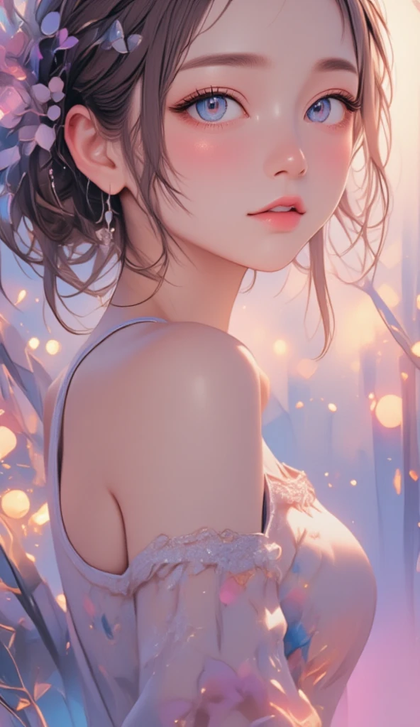 ( best quality,4K,8k, high definition ,masterpiece:1.2), super detailed,(Realistic,photoRealistic,photo-Realistic:1.37), beautiful detailed eyes , beautiful detailed lips,Girl with beautiful eyes, anime girl in a nice dress , 可愛らしいアニメの妻が素敵な dressいる,  detailed digital anime art,  dress, everyone,  Beautiful Anime Girl ,  Cute Anime Girls, Smooth Anime Art ,  anime style,  vibrant colors,  soft lighting ,  beautiful eyes drawn in detail, Beautiful chest