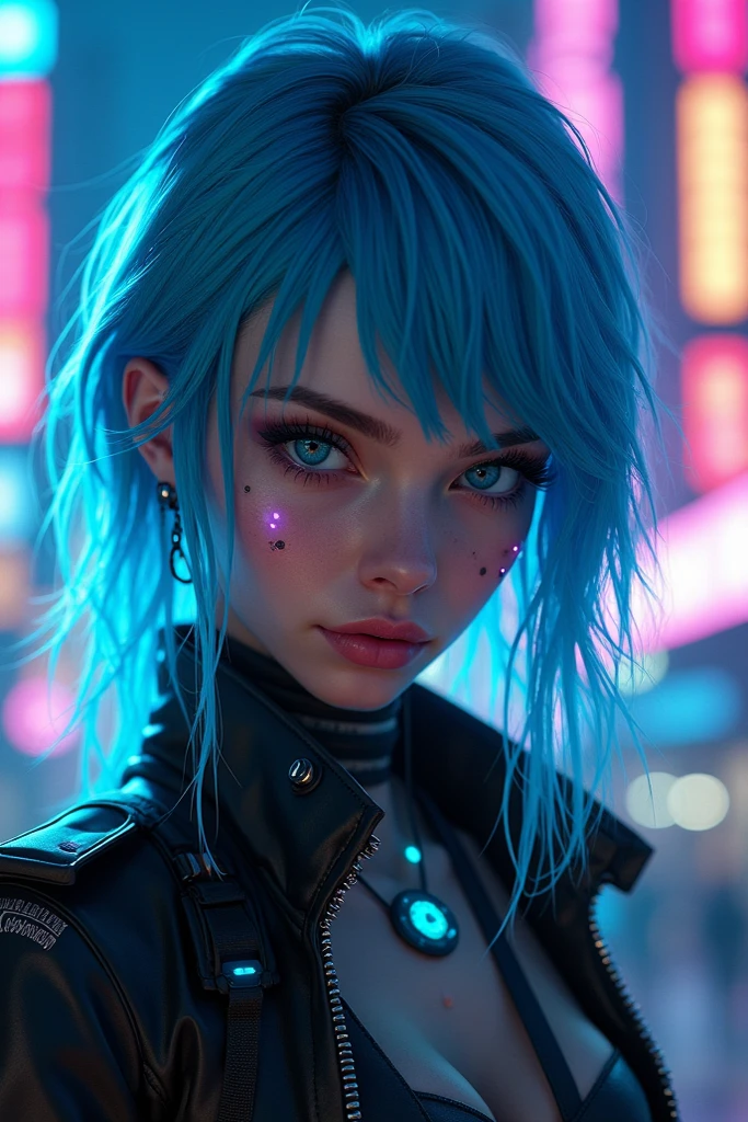 anime girl with blue hair and piercings in a dark room, jet black haired cyberpunk girl, artwork in the style of guweiz, the cyberpunk girl portrait, inspired by Ross Tran, digital art ilya kuvshinov, female cyberpunk anime girl, deviantart artstation cgscosiety, anime styled digital art, realistic anime artstyle, cyberpunk digital painting
