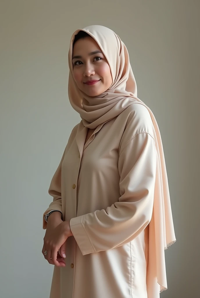 Malaysia,Muslim women,scarf,skirt,Ultra-high-definition images,Chest,Upper body down,reality,whole body,Unbutton,Cleavage,Reality,Standing,Home,Good shape,Short-sleeved clothes,Sexy