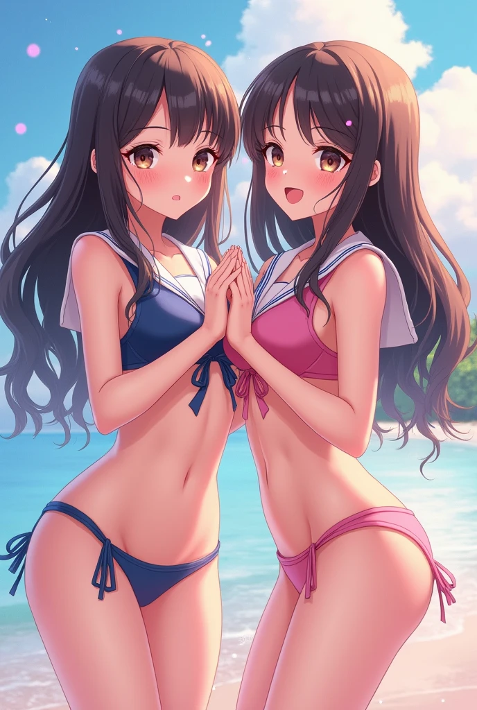 (Superflat, Flat Shading, flat-colors:1.1)、(Magazine Cover)、Illustrations、(one asian boyish girl)、(cute little:1.2)、very beautiful 14 year old cartoon girl、Great smile、cheeks are reddened、(High Detail Skin: 1.2)、photorealistic anime girl render、realistic anime 3 d style、cute littleボブカット、Beautiful brown hair、Intense black eyes、Strong highlights of the eyes、(A detailed、medium chest)、Perfect Anatomy、hair messy、Old Style School Swimwear、((Torn and tattered school swimsuit))、White School Swimsuit、((Wet with water))、From below、((from the front side))、Showing off school swimsuit、School swimsuit with small area、Angle from your feet、Angle from below、((Angle looking up from below、Crotch show off))、Volumetric lighting、Soft light、Bright、neons、Vibrant colors、watercolor paiting、