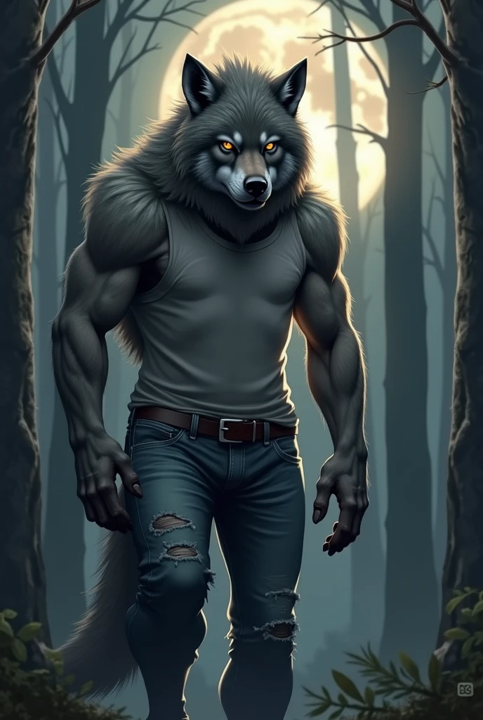 Alone, male, zorro, gray fur, gray body, yellow eyes, detailed eyes, Detailed hands, Brown hair, medium hair, messy hair, short, delgado, strong, athletic, huesudo, stinky, smelly, sweaty, sweat, vapor, vapory, dirty white shirt, ripped black boxers, by the shiny trap boy, by Darkgem, (by Chunie), bulk, smiling, evil expression, licking lips, rape face