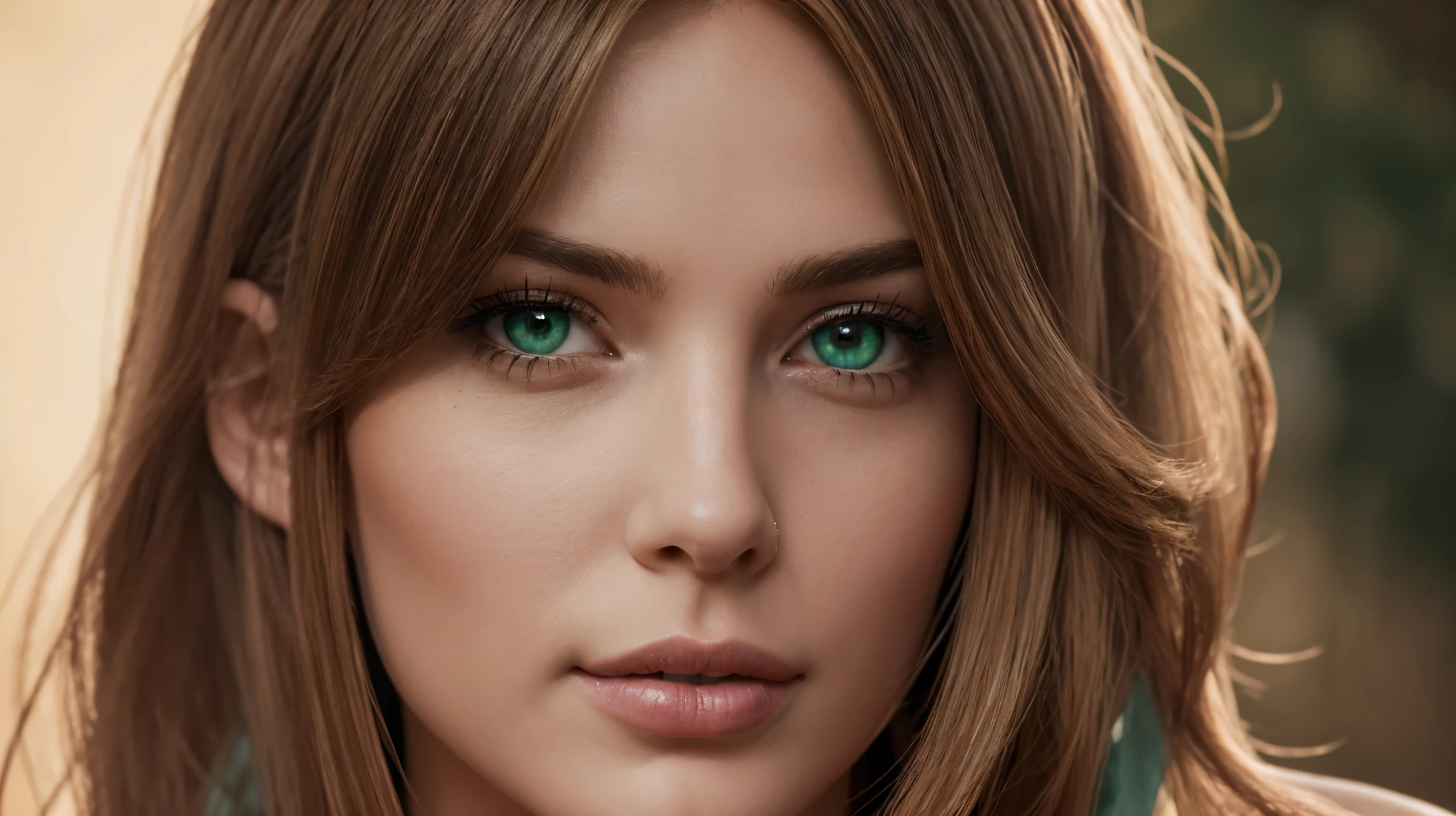 Long auburn wavy hair, sea-green eyes, 30ish years old, gorgeous woman,  (beautiful face: 1.2), Looking at viewer, flirting, desire in her eyes, henley t-shirt, soft feminine body, intricate diamond and white gold necklace, gorgeous shapely legs, (realistic, detailed,  digital art,  4k,  ultra hd: 1.2), Impressionism, 8K Octane, Braid, Hair Over One Eye, Asymmetrical Hair, (photorealistic: 1.2)Masterpiece, Anatomically Correct, Best Quality, High Details, breathtaking, sensual, intimate setting, moonlight