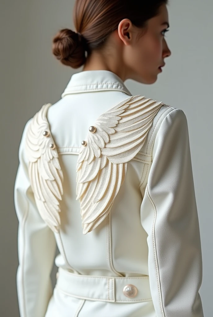 Filipino barong thas has gray shoulder feather