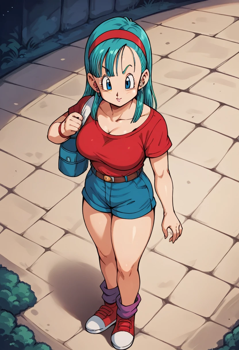   score_9,   score_8_above,   score_7_above, ,   score_9,  \( dragon ball\), aqua hair, Blue eyes, , clavicle,, eyelash,  smooth hair, playa, (desnuda), voluptuous. 