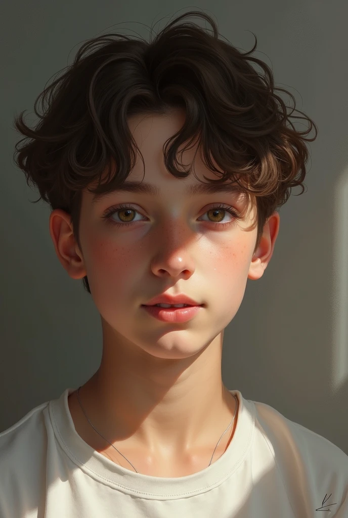 man, adolescent, 13 years, Dark brown hair, dark eyes