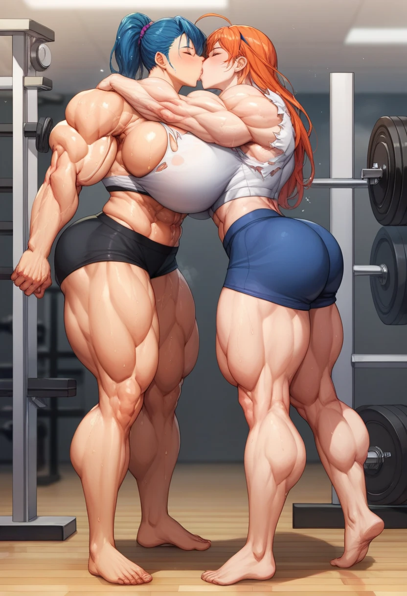 (Private 4K)、(High resolution:1.2)、(High freshness:1.2)、、(Whole Body Ezbian:1.2)、(Two Women:1.6)、((Woman with exaggerated big physique))、(Huge flexible breasts swaying wildly with all their might:1.2)、abnormally developed muscles,,Barefoot woman, , Big arms、(Huge muscles:1.4)、(Dynamic pose:1.2)、(A woman swinging with all her might:1.6)、(tight bikini swimsuit:1.2)