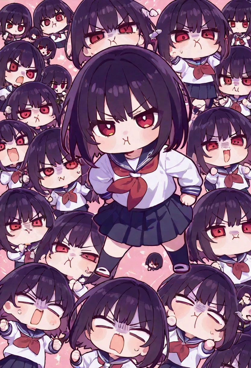    chibi,1 , Alone,    full body   ,(cute cheeks:1), (   V-shaped eyebrows   ), Tremendous, Anger effect   ,    school sailor,masterpiece,    Best Quality   , good quality, newest,