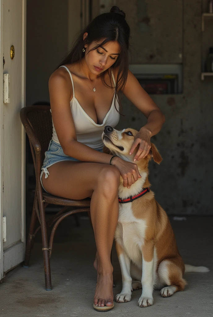 Naked girl in doggy pose
