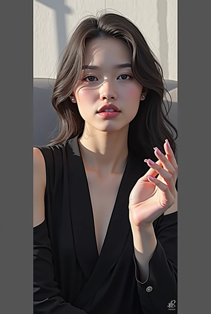 [(Best quality, ultra high res: 1.2, masterpiece: 1.1, photorealistic: 1.1, 1girl: 1.1), (Dark hair, dark eyes),(Swimming),(Looking at viewer)]:0.9, (Raw photo:0.8)