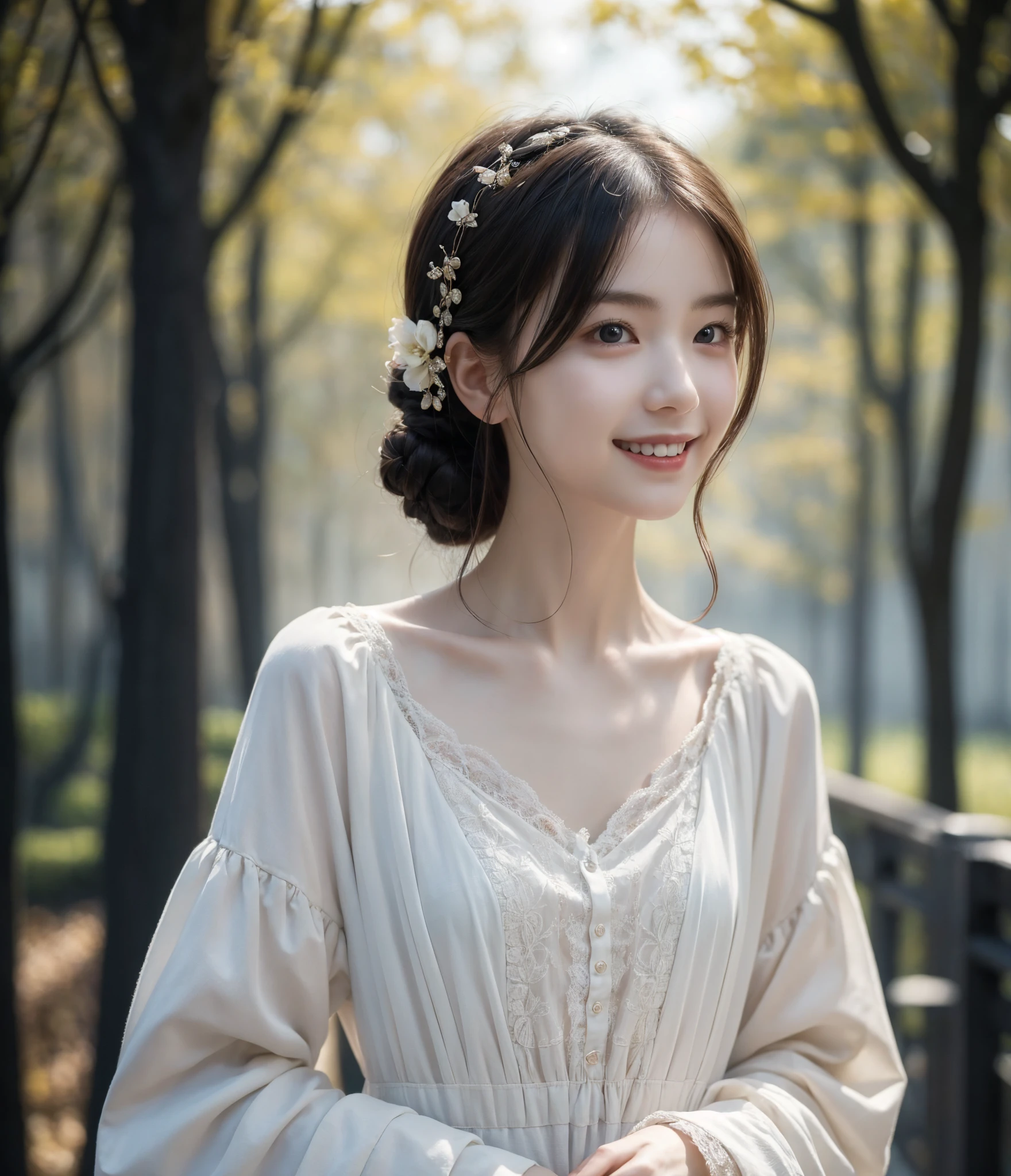 Thin arms,Narrow shoulders,delicate,公式art,  Unity 8k Wallpaper,  super detailed, beautiful, beautiful, masterpiece,  best quality, Darkness,  vibe, mystery, Romanticism, Creepy, literature, art, fashion,  victorian , race,  supernatural ,smile