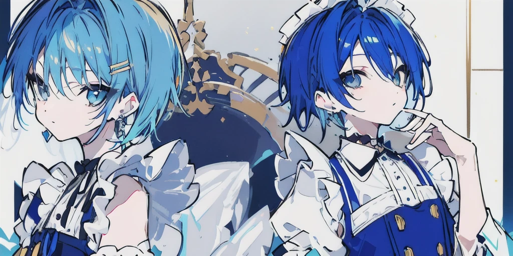 Starting Life in Another World from Zero,Rem,Short Hair,Blue Hair,Blue pupil