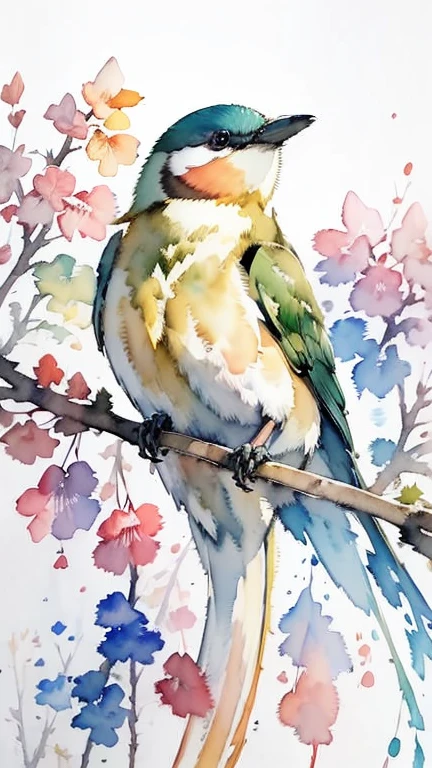 (masterpiece:1.2, Highest quality),(Very detailed),(((watercolor))),8K,wallpaper,Bee-eater