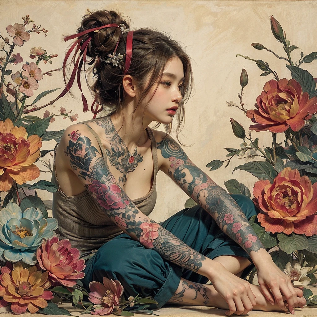 abstract painting abstract beauty,in the middle,Looking at the camera,Close to perfection,dynamic,moonlight,Highly detailed,digital painting,art station,concept art,smooth,Sharp focus,illustration,งานศิลปะโดย Carne Griffiths และ Wadim Kashin . Powerful brush, Thick color, Abstract form, express, Emotional, official art,unity wallpaper 8k,very detailed,beautiful and beautiful,Masterpiece,best quality,(zentangle, Mandala, tangle, entangle),(fractal art:1.3),1 girl,very detailed,dynamic angle,Cowboy Shot,The most beautiful chaos,elegant,Cruel designed,bright colors,Close-up photo from the knees,Romantic style,By James Jane,Robi Dvi Antono,Ross Tran,Francis Bacon,Michael Mraz,Adrian genius,Petra Courtright,Gerhard Richter,Takato Yamamoto,Ashley Wood,atmosphere,ecstasy of musical notes,Visible streaming of musical notes,