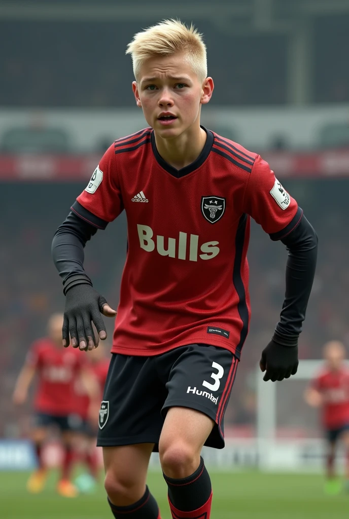 Child who likes challenges and football with his ????? on display