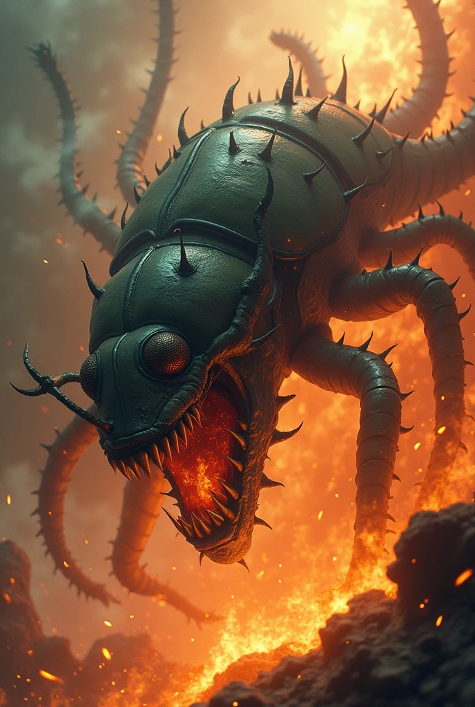 Image of a superbug fighting an antibiotic