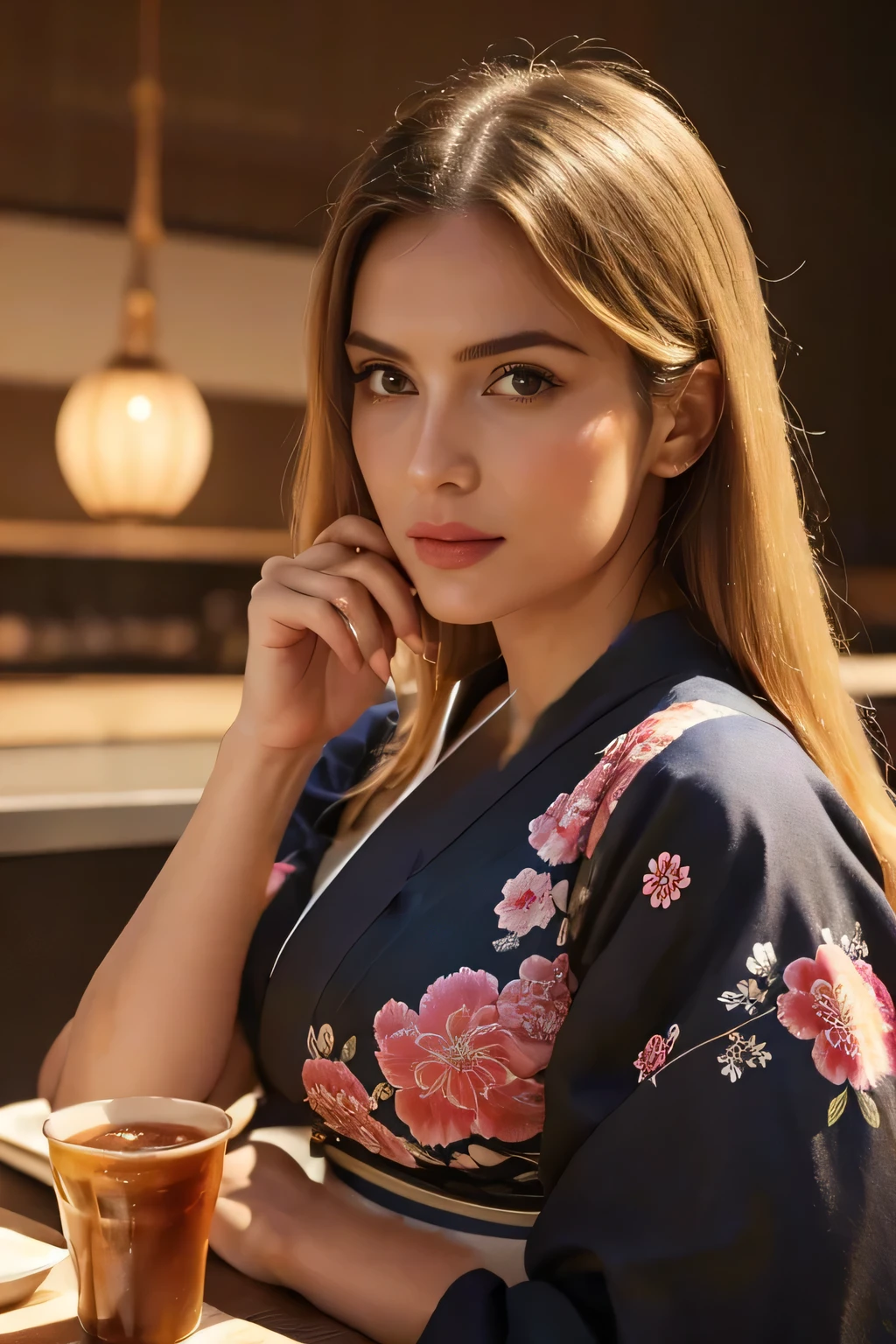 beautiful black kimono, detailed ornate kimono, floral pattern, floating in the wind, flowing fabric, graceful pose, 1girl, beautiful detailed eyes, beautiful detailed lips, extremely detailed face, long eyelashes, photorealistic, ultra-detailed, 8k, hyperrealistic, masterpiece, cinematic lighting, dramatic contrast, vibrant colors, elegant, japanese art style, ukiyo-e