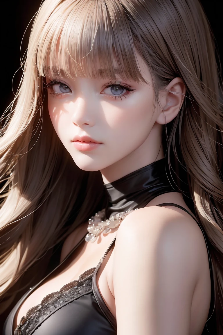 masterpiece, Best image quality, high quality, beautiful girl, Japanese, Japanese school girl, Popular Korean makeup, detailed, Swollen eyes, detailed eyes, detailed skin, Beautiful Skin, ultra High resolution, (reality: 1.4), so beautiful, A slightly younger face, Beautiful Skin, thin, (Ultra-realistic), (figure), (High resolution), (8k), (highly detailed), (best figure), (beautifully detailed eyes), (super detailed), (wallpaper), (detailed face), View your viewers, The finer details, detailed face, Pure Erotic Face Ace_v1, smile, Look straight ahead, Look straight ahead, Angle from waist up, Realistic photos, Bright lighting, Professional Lighting, blonde, Long Hair, Dark Ruins, Big Red Moon, Gorgeous red and black dress, Mature Woman,Kiss Shot Acerola Orion Heart Under Blade