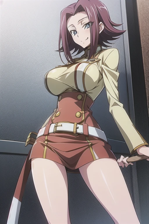 Karen from Code Geass, standing, Big Breasts, nsfw,short hair, sticks out his tongue , smile, best quality , big butts、