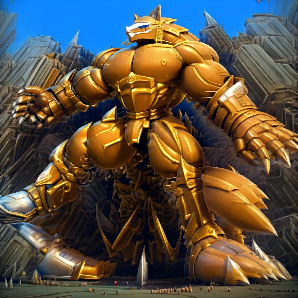 - Excalibur Sonic. Golden Armor. The whole body is golden.
- masterpiece. official art. 8k. best quality. detailed full body. full body.
- no face. wearing a full-face helmet.
- An arrogant expression. smile at the corner of your mouth.
- large muscles,  big muscle, huge muscles,  massive muscles, bulk up.
- focus GIANT Excalibur Sonic is trampling the city. Looking down. macro. stomp. Low-angle perspective. emphasizing the immense size. He has long legs.
- The nails are sharp. The nails are gold. There are five fingers.
- The toenails are sharp. The toenails are gold. There are five toes.